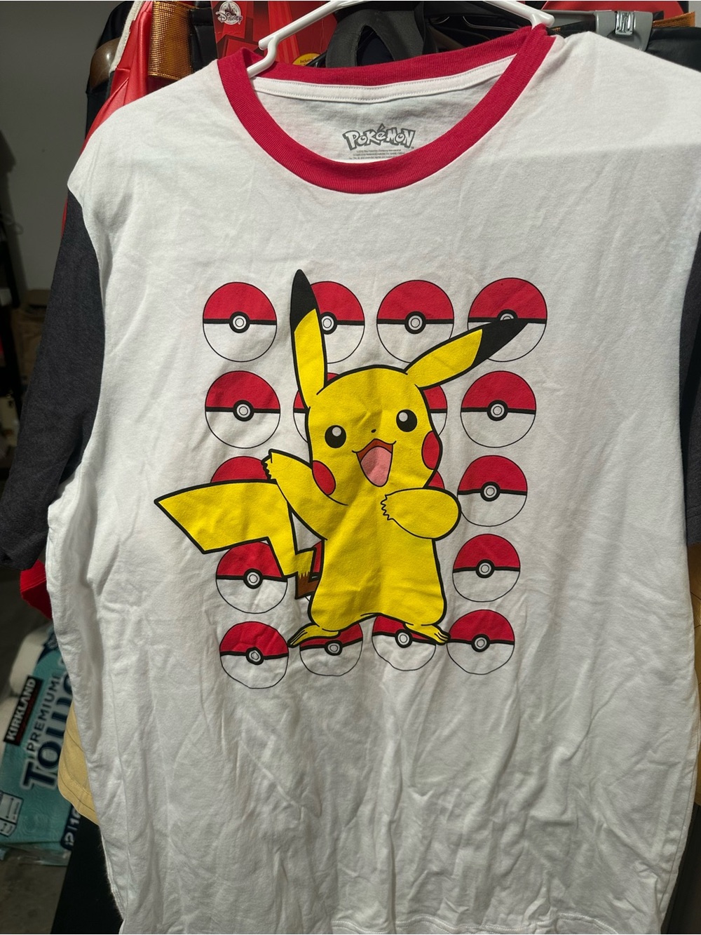 Pikachu adult Ringer Tee - White & Yellow